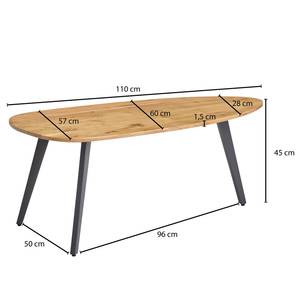 Salontafel Terrazzo massief acaciahout/metaal - acaciahout/zwart