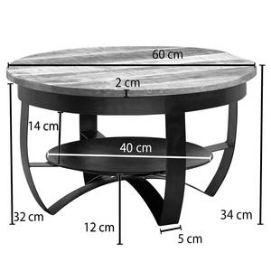 Salontafel Nasp massief mangohout/metaal - mangohout/zwart