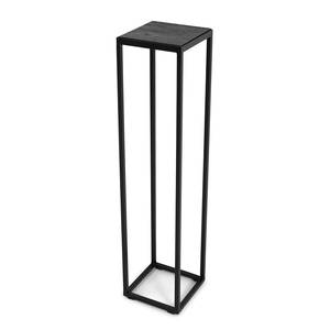 Bout de canapé Dareton II Chêne massif / Métal - Chêne noir / Noir - Hauteur : 90 cm