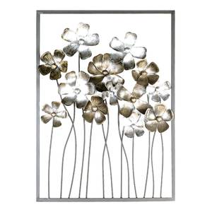 Muurdecoratie Fleurs aluminium - champagnekleurig