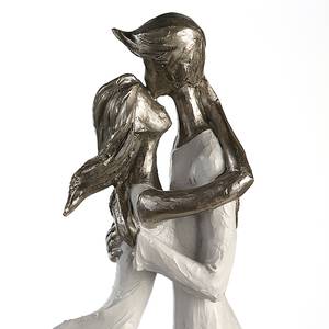 Skulptur Hold Me Kunstharz - Weiß / Silber