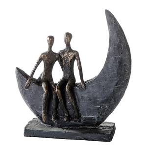 Sculptuur Moon kunsthars - bronskleurig/grijs