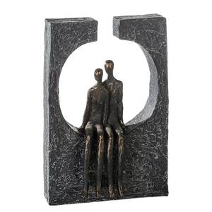 Skulptur Zweisamkeit Kunstharz - Grau