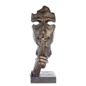 Sculptuur Silence kunsthars - bruin/grijs