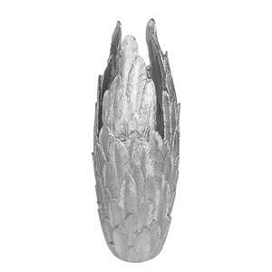 Vaas Feder kunsthars - zilverkleurig - Diameter: 36 cm