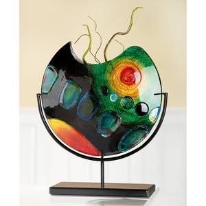 Vase auf Ständer Sunrise Farbglas - Mehrfarbig - Höhe: 39 cm