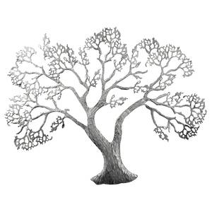 Wandobjekt Baum Aluminium - Silber