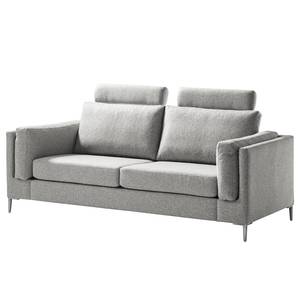 2,5-Sitzer Sofa COSO Classic+ Webstoff - Webstoff Inze: Hellgrau - Chrom glänzend