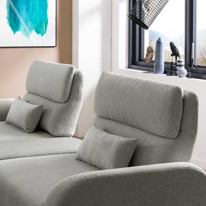 Ecksofa Bauru Webstoff Tailin: Silber - Longchair davorstehend links - Ohne Hocker