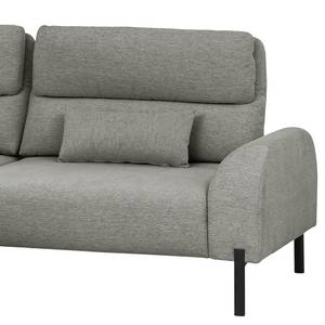 Ecksofa Bauru Webstoff Tailin: Silber - Longchair davorstehend links - Ohne Hocker