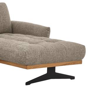 Ecksofa Duston Webstoff - Webstoff Tose: Cappuccino - Longchair davorstehend rechts - Mit Kopfstütze