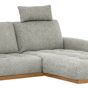 Ecksofa Duston Webstoff - Webstoff Tose: Platin - Longchair davorstehend rechts - Mit Kopfstütze