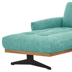 Ecksofa Duston Webstoff - Webstoff Tose: Blau - Longchair davorstehend links - Ohne Kopfstütze