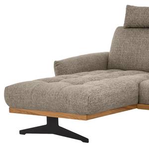 Ecksofa Duston Webstoff - Webstoff Tose: Cappuccino - Longchair davorstehend links - Mit Kopfstütze