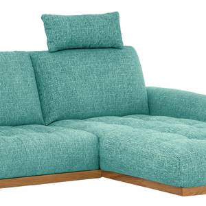 Ecksofa Duston Webstoff - Webstoff Tose: Blau - Longchair davorstehend rechts - Mit Kopfstütze