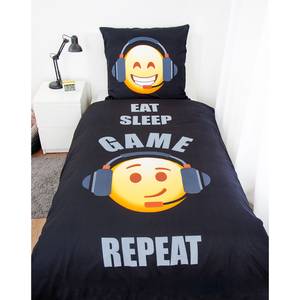 Parure de lit Eat, Sleep, Game, Repeat Tissu renforcé - Noir