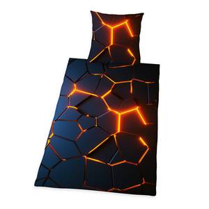 Parure de lit effet 3D Tissu renforcé - Noir / Orange