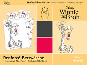 Bettwäsche Winnie Pooh Weiß / Schwarz - Renforcé