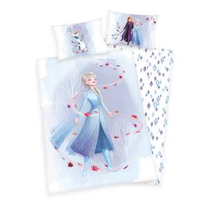 Parure de lit La Reine des neiges 2 I Bleu / Blanc - 100 x 135 cm + oreiller 40 x 60 cm - Flanelle de coton
