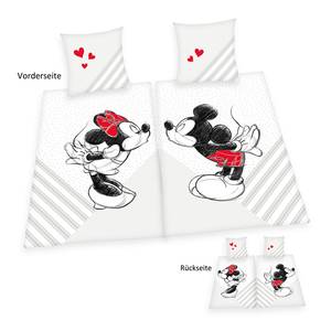 Partnerbettwäsche Mickey & Minnie Mouse Renforcé - Weiß / Schwarz