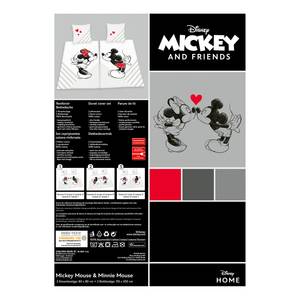 Parure de lit double Mickey & Minnie Tissu renforcé - Blanc / Noir