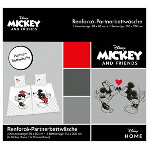 Parure de lit double Mickey & Minnie Tissu renforcé - Blanc / Noir