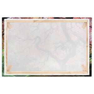 Impression sur toile Jardin japonais I Rouge - 120 x 80 x 2 cm - Largeur : 120 cm