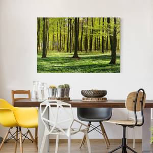 Impression sur toile Prairies I Vert - 120 x 80 x 2 cm - Largeur : 120 cm