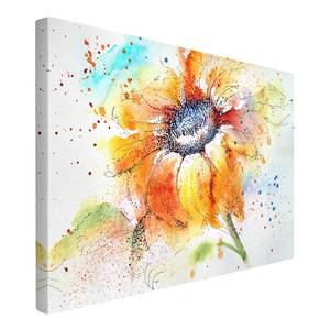 Impression sur toile Painted Sunflower I Orange - 120 x 80 x 2 cm - Largeur : 120 cm