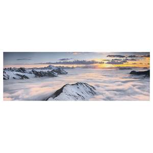 Impression sur toile Sur les nuages I Blanc - 150 x 50 x 2 cm - Largeur : 150 cm