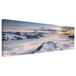 Impression sur toile Sur les nuages I Blanc - 150 x 50 x 2 cm - Largeur : 150 cm