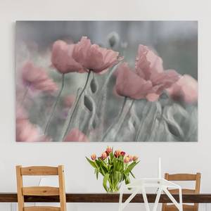 Impression sur toile Pavots peint III Rose - 60 x 40 x 2 cm - Largeur : 60 cm