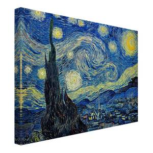 Leinwandbild Sternennacht I Blau - 80 x 60 x 2 cm - Breite: 80 cm