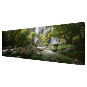 Impression sur toile Ruisseau I Vert - 150 x 50 x 2 cm - Largeur : 150 cm