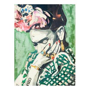 Impression sur toile Frida Kahlo III Vert - 60 x 80 x 2 cm