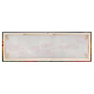 Leinwandbild Mohnblumenfeld I Rot - 120 x 40 x 2 cm - Breite: 120 cm