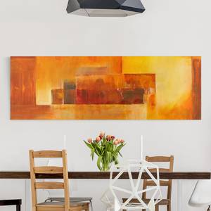 Leinwandbild Indischer Sommer I Orange - 150 x 50 x 2 cm - Breite: 150 cm