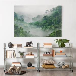 Impression sur toile Jungle I Vert - 120 x 80 x 2 cm - Largeur : 120 cm