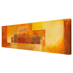 Leinwandbild Indischer Sommer I Orange - 120 x 40 x 2 cm - Breite: 120 cm