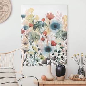 Impression sur toile Fleurs d’été III Blanc - 60 x 80 x 2 cm - Largeur : 60 cm
