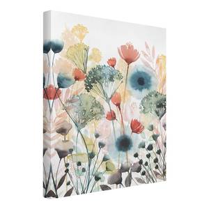 Impression sur toile Fleurs d’été III Blanc - 60 x 80 x 2 cm - Largeur : 60 cm