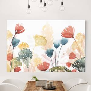 Impression sur toile Fleurs d’été VII Multicolore - 90 x 60 x 2 cm - Largeur : 90 cm