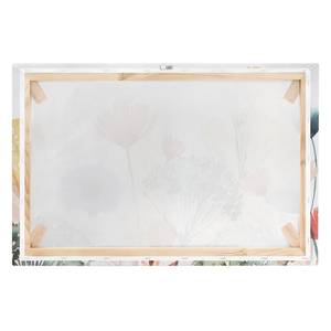 Impression sur toile Fleurs d’été I Blanc - 90 x 60 x 2 cm - Largeur : 90 cm