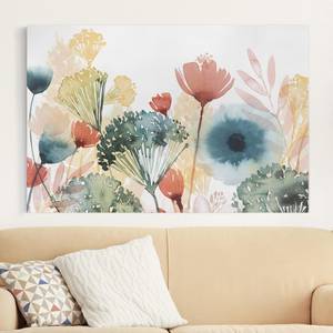 Leinwandbild Wildblumen im Sommer I Weiß - 120 x 80 x 2 cm - Breite: 120 cm