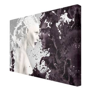 Impression sur toile Milk & Coffee II Noir - 120 x 80 x 2 cm - Largeur : 120 cm