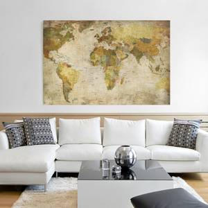 Afbeelding Wereldkaart II groen - 90 x 60 x 2 cm - Breedte: 90 cm