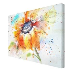 Impression sur toile Sunflower II Orange - 90 x 60 x 2 cm - Largeur : 90 cm