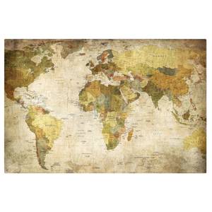 Impression sur toile Carte du monde II Vert - 120 x 80 x 2 cm - Largeur : 120 cm