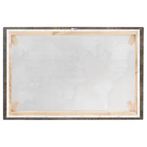 Canvas Cartina del mondo di legno II Marrone - 120 x 80 x 2 cm - Larghezza: 120 cm