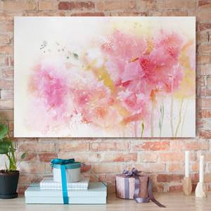 Canvas Fiori acquarellati II Rosa - 90 x 40 x 2 cm - Larghezza: 90 cm